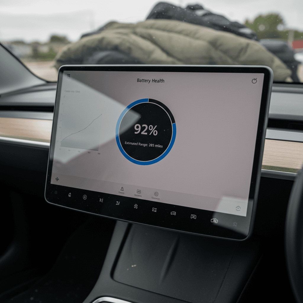 Tesla Model 3 interior showing central touchscreen and minimalist dashboard